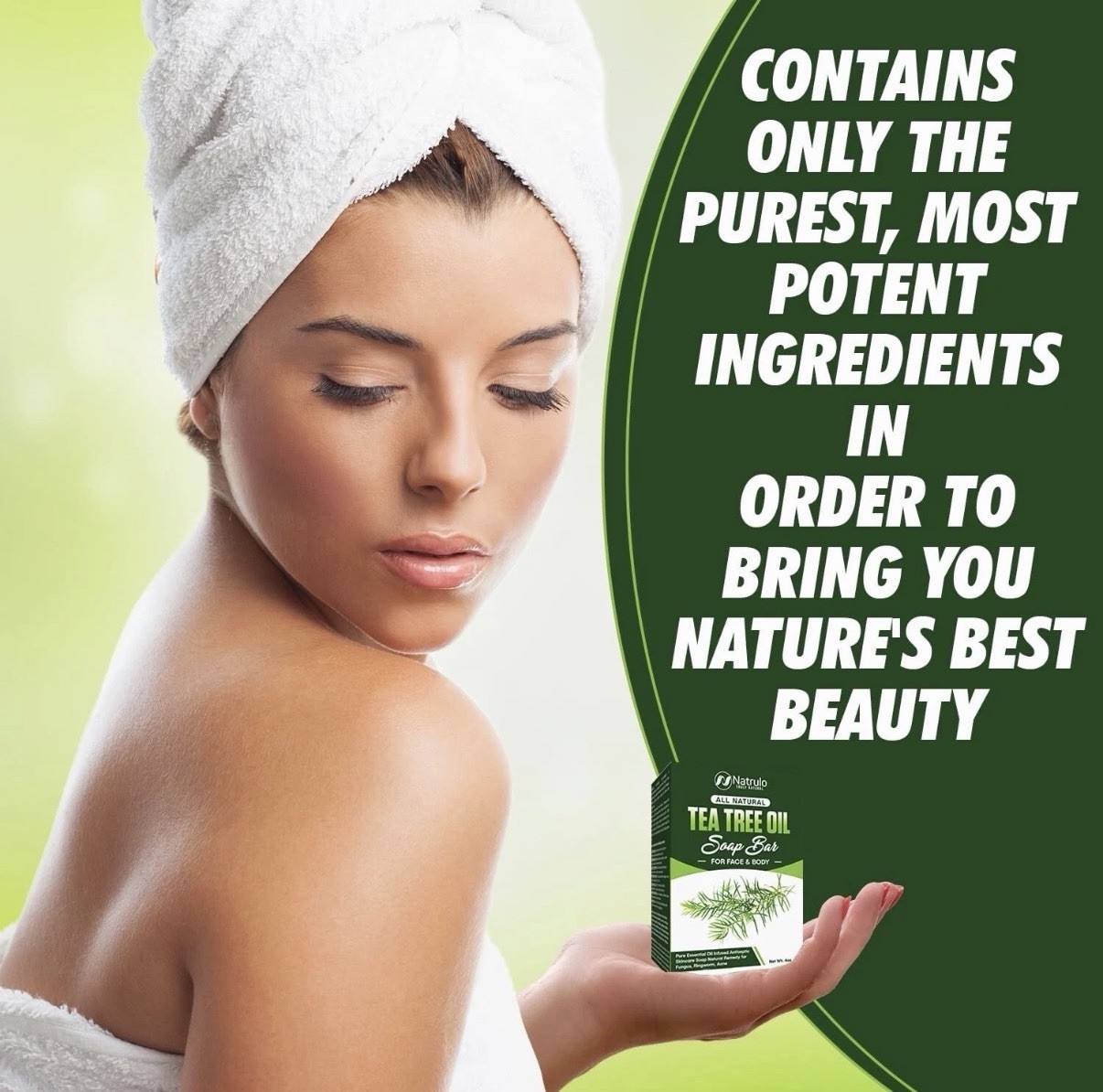Tea Tree Oil Soap Bar for Face & Body – 4oz Antifungal Antiseptic Natural Pack 2