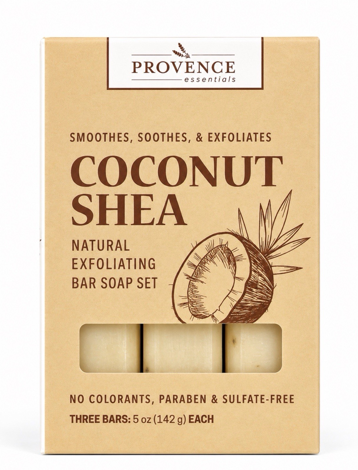 Provence Essentials Coconut Shea Exfoliating Soap Bars