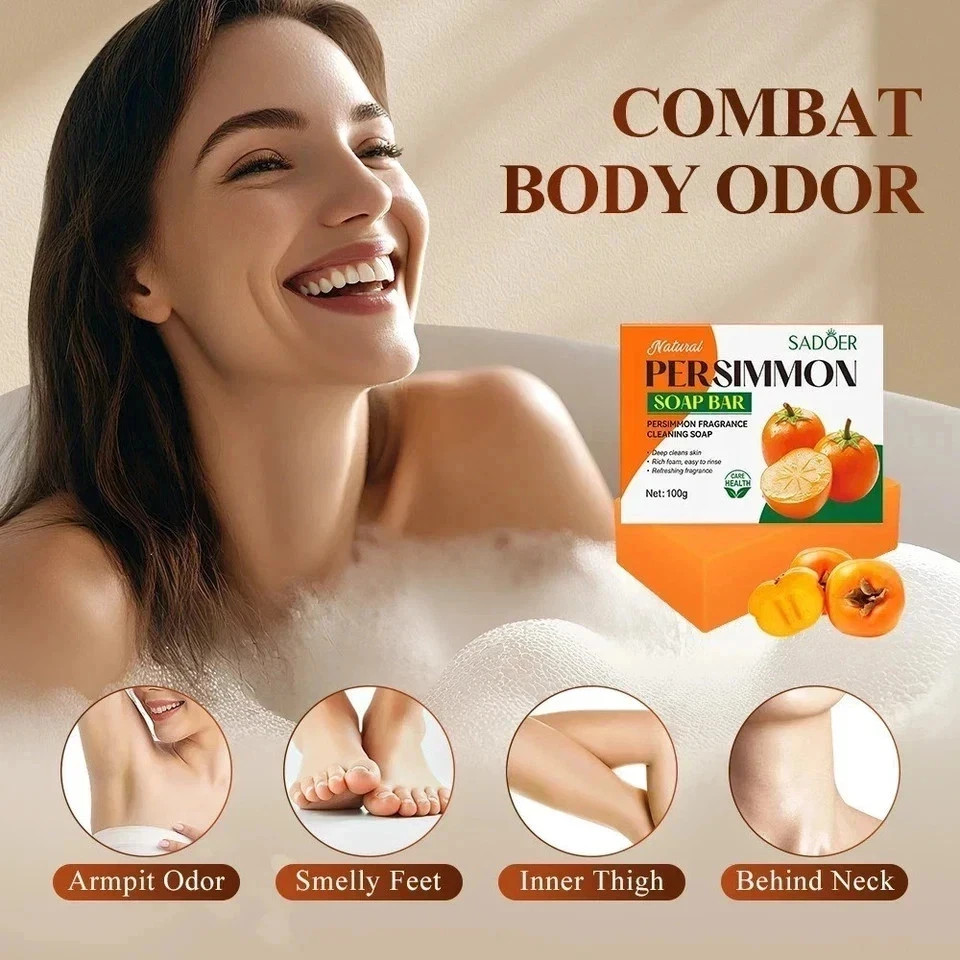 Kaori Persimmon Soap Bar Natural Odor Care for Mature Skin Daily Cleansing