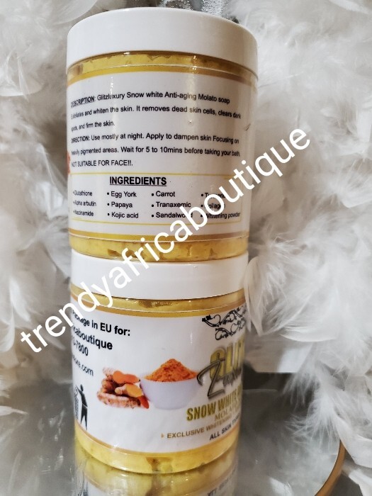 OSHAPRAPRA 🔥👌Glitzluxury Snow WHITE ANTI-AGING MOLATO SOAP 500GX 1. ALL SKIN!
