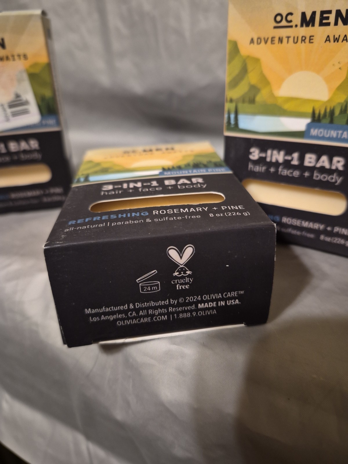 OC Mens Adventure Awaits 3-In-1 Hair Face Body 5 Bars Mountain Pine 8 Oz NIB BD