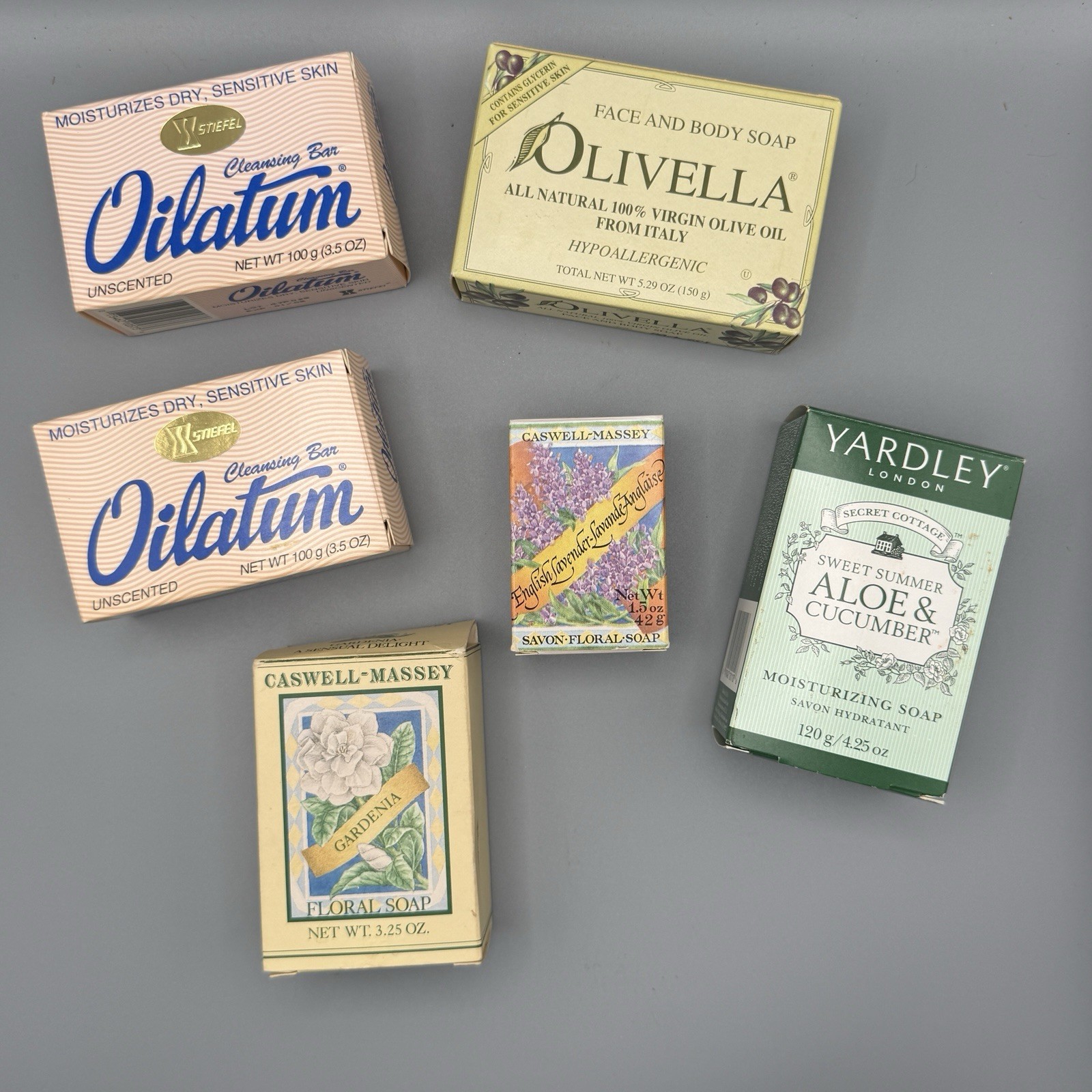 Lot Of 6 Vintage Soaps Caswell Massey Yardley Olivella Oilatum Unused NOS