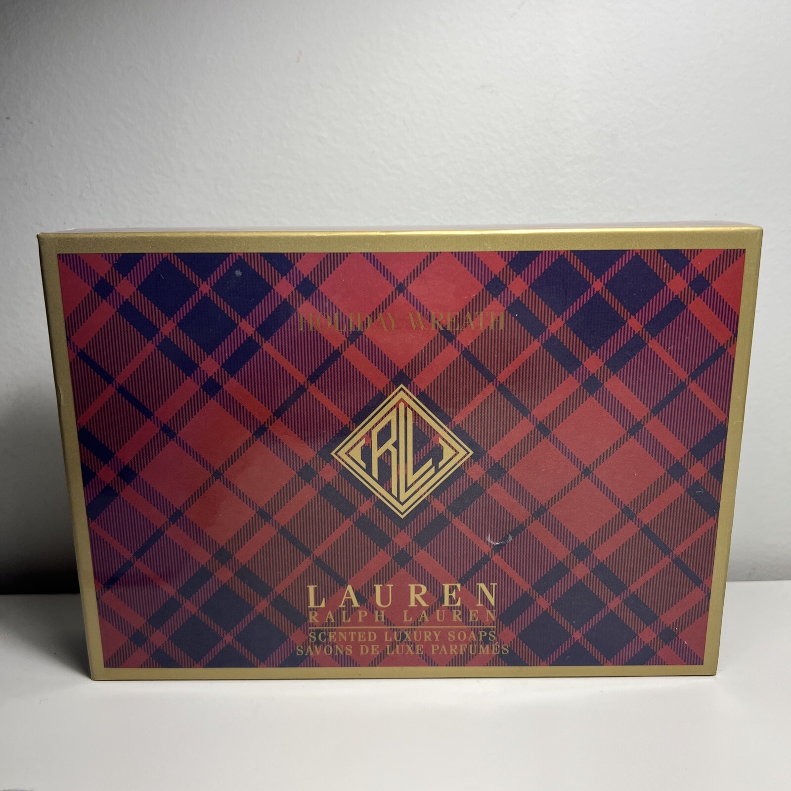 Vintage NEW Ralph Lauren Holiday Wreath Soap Sealed Box Lot of 6 Bars Pine Scent