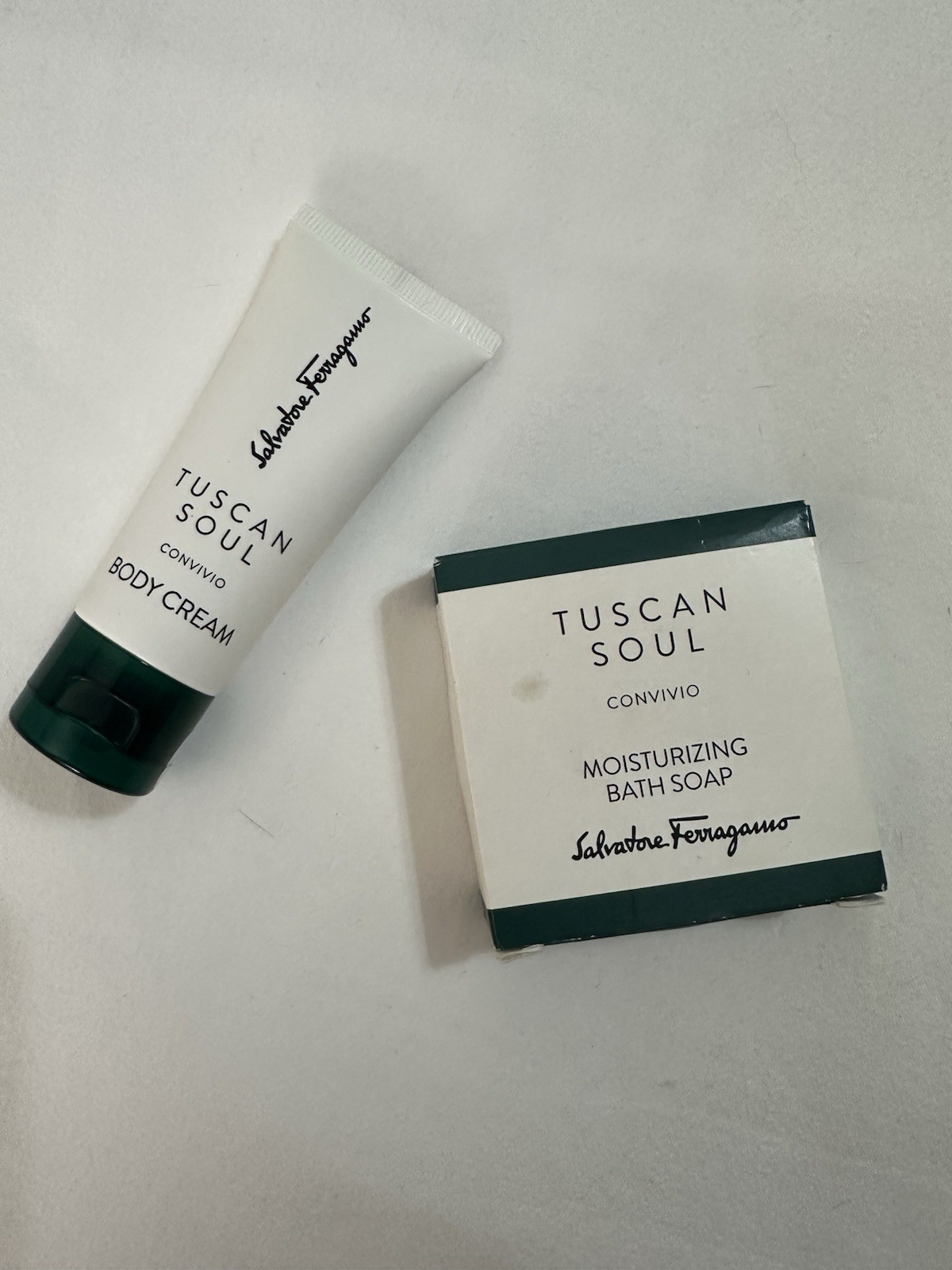 Salvatore Ferragamo Tuscan Soul Convivio Bar Soap 1.8oz & 1.18oz Body Cream