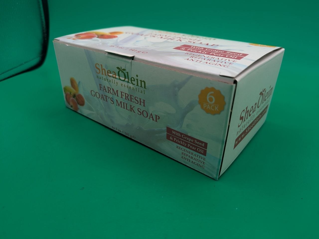 Shea Olein Farm Fresh Goat’s Milk Soap 6 Pack Grape Seed Prickly Pear SA