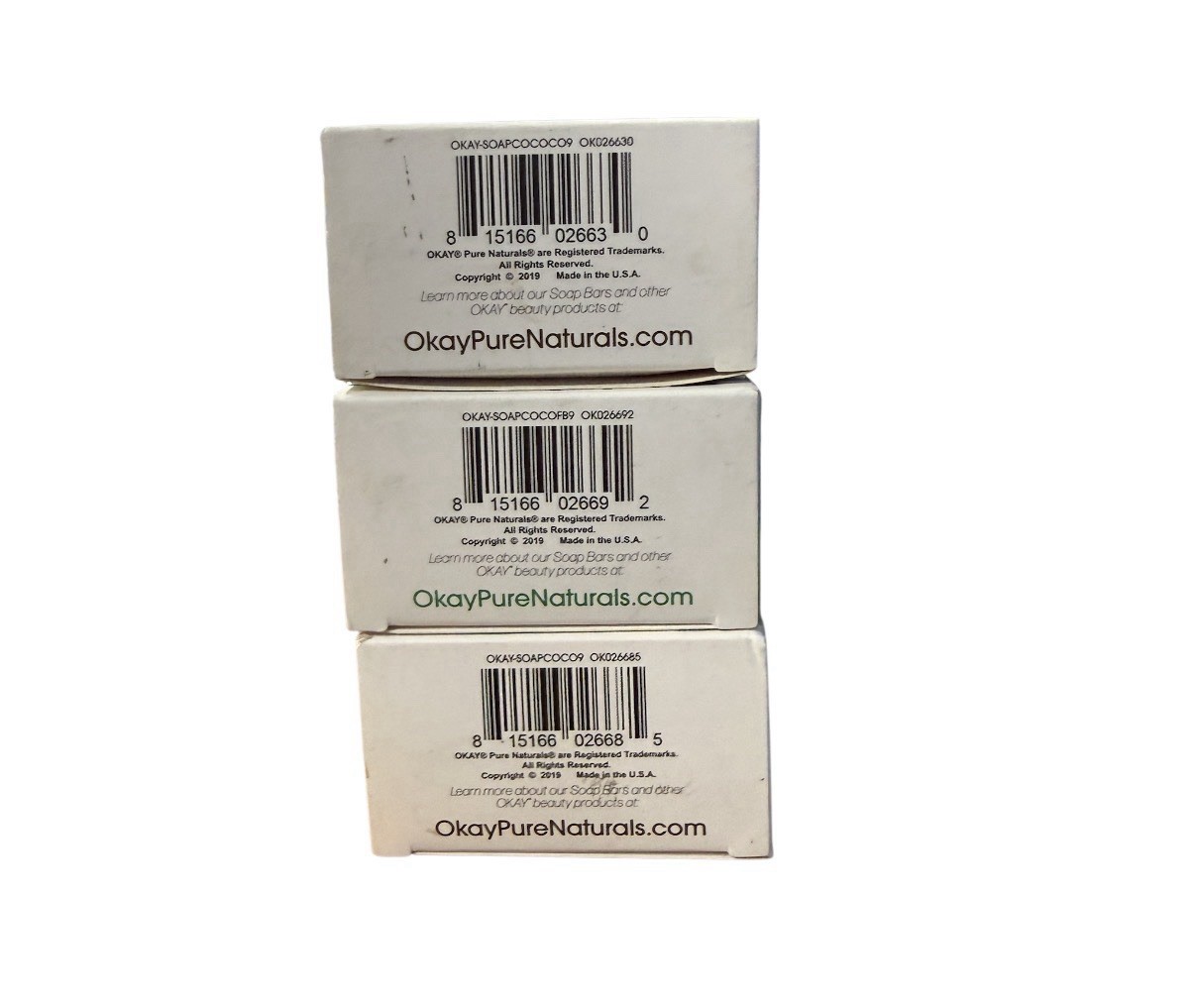 OKAY COCONUT DEEP MOISTURIZING ,Fresh & Castor Oil SOAP BAR ( 3 Mixed Packs )