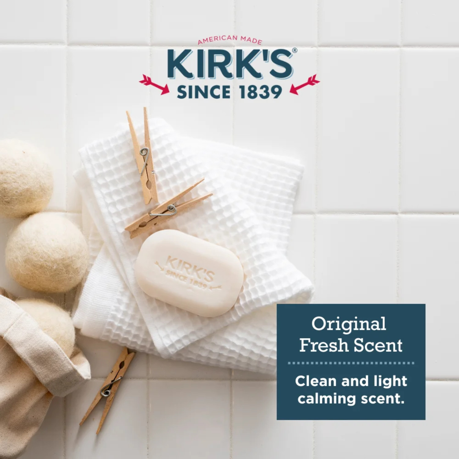 (16 Pack) Kirk’s Original Fresh Scent Gentle Castile Soap Simple, Gentle, Clean