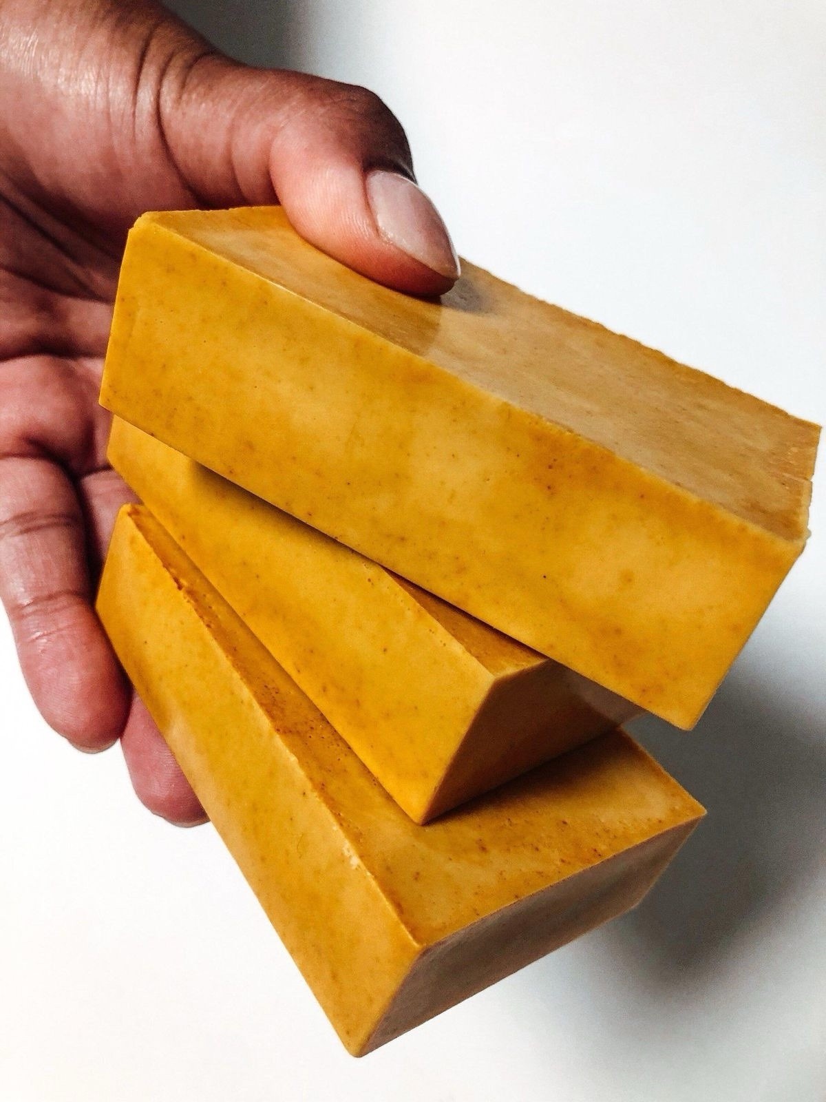 Handmade Unscented Turmeric Soap Shea Butter Organic Vegan Herbal XL Bar