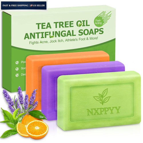 Antifungal Soap-Antibacterial Soap Bar with Tea Tree Oil- Body & Face Wash…