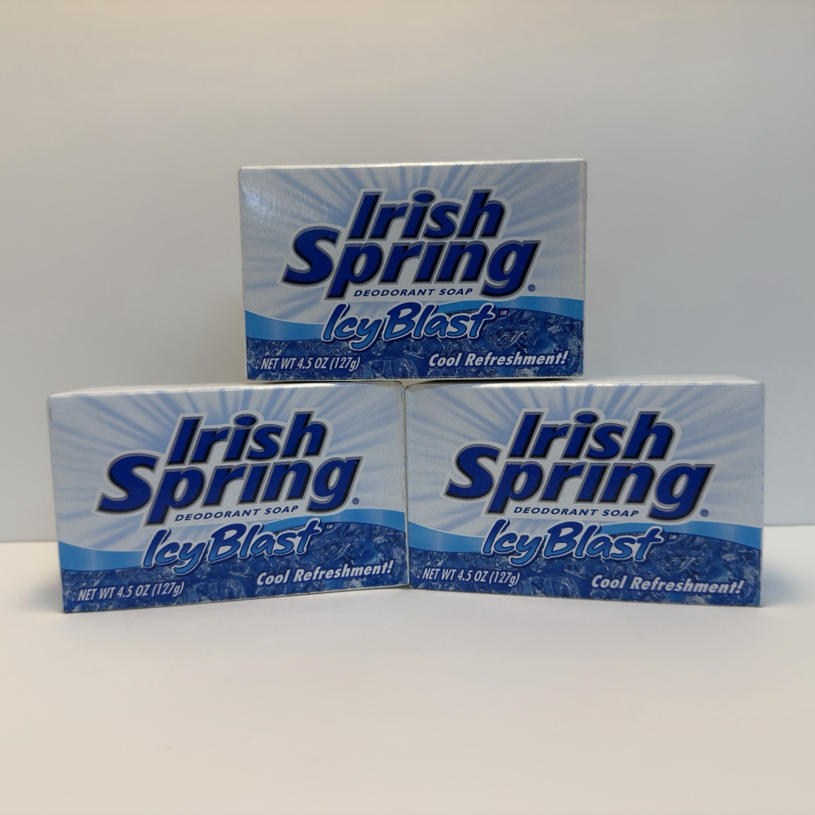 VTG Irish Spring Deodorant Soap Icy Blast Cool Refreshment – 3 BARS – 4.5 Ounce