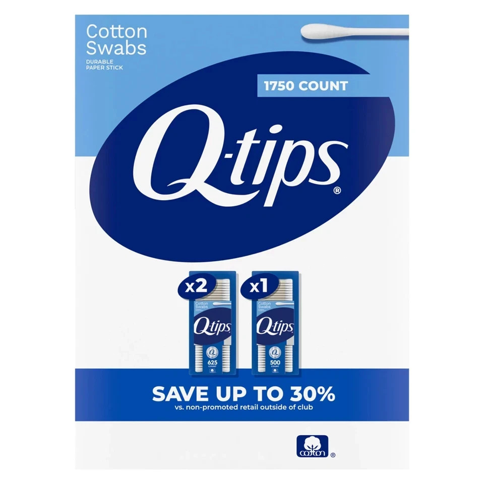 Q-tips Cotton Swabs (625 ct., 2 pk. + 500 ct., 1 pk.) Great Price