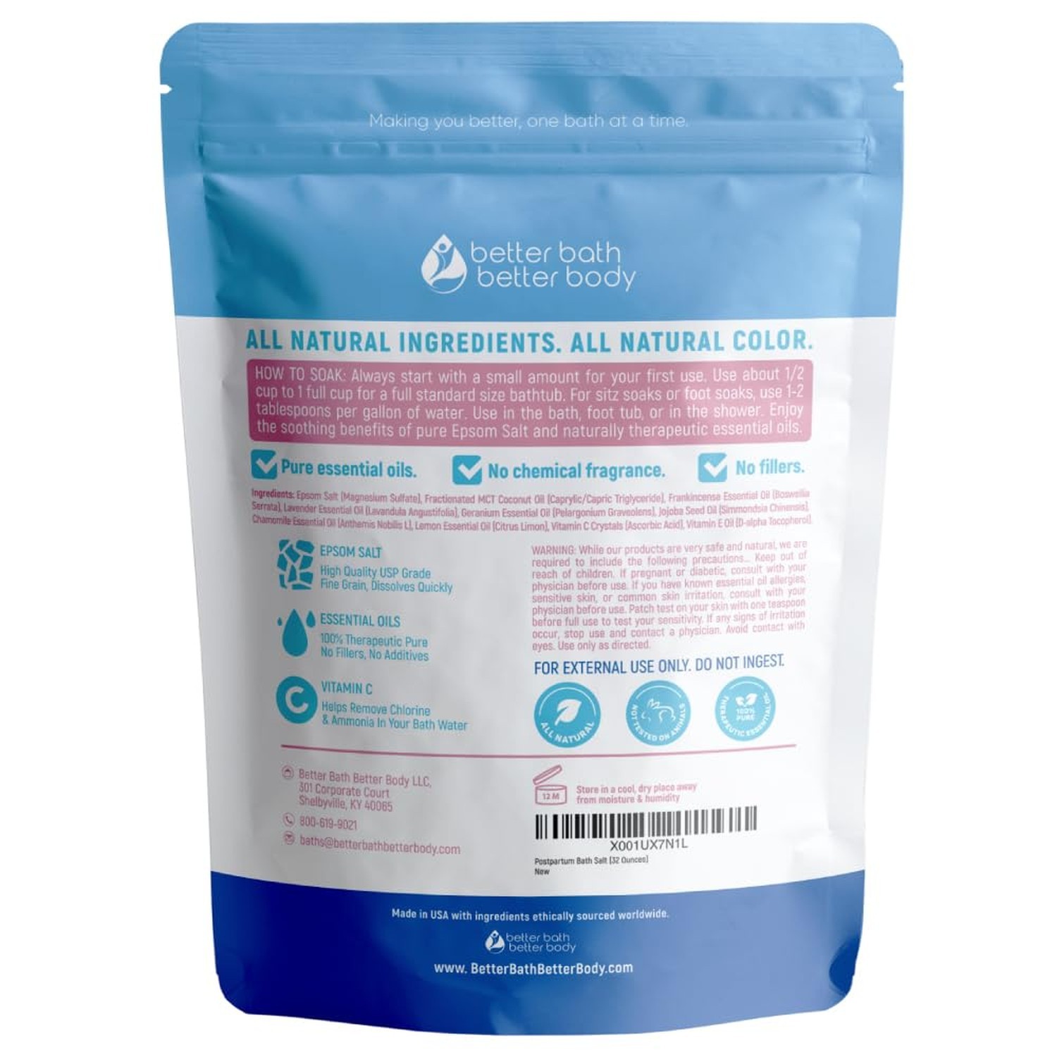 Postpartum Sitz Bath Soak (2 Lbs) Postpartum Care for New Moms Bath Salt with…