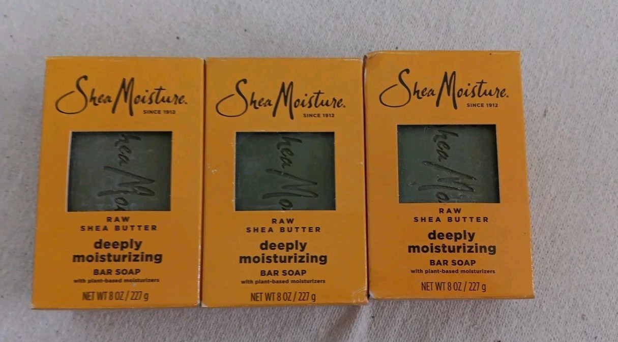 3 Raw Shea Butter Bar Soap, Deeply Moisturizing, 8 oz (BN1)