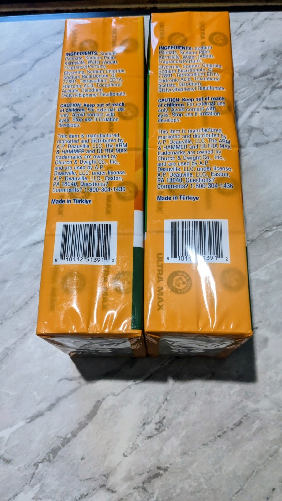 Arm Hammer Ultra Max Bar Soaps Fresh Scent Vegan 8 Bars 3.5 oz Each Lot of 2 NEW