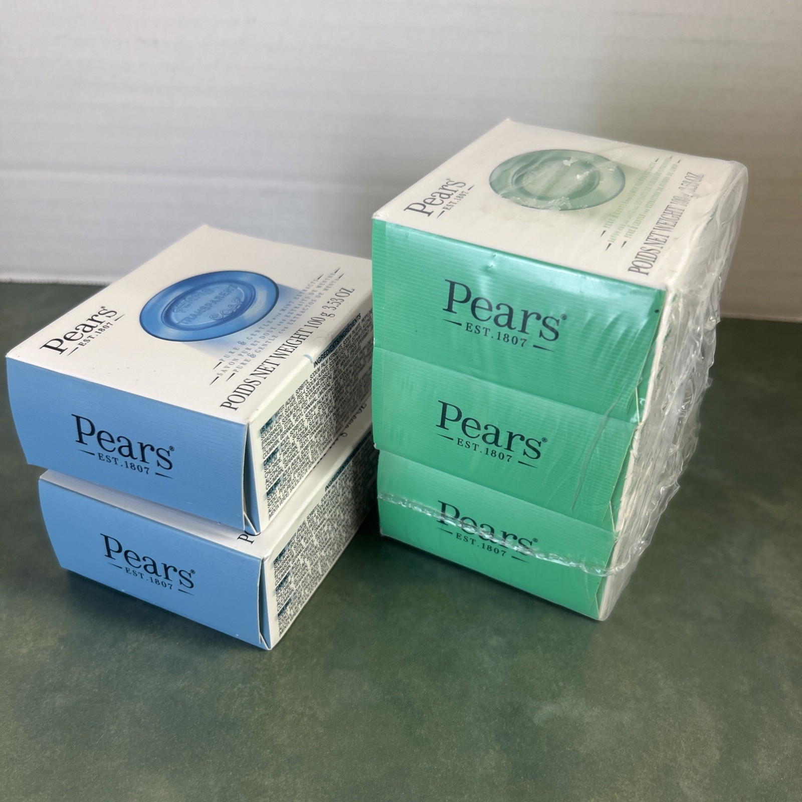 Pears Transparent Soap 5 Bar Lot Mint Lemon Flower Extract 3.53 oz Sealed