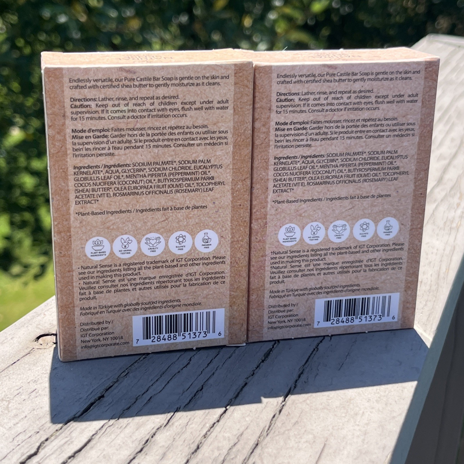Natural Sense 4 Pack Pure Castile Soap Peppermint 5 oz Plant-Based Yuka 98/100