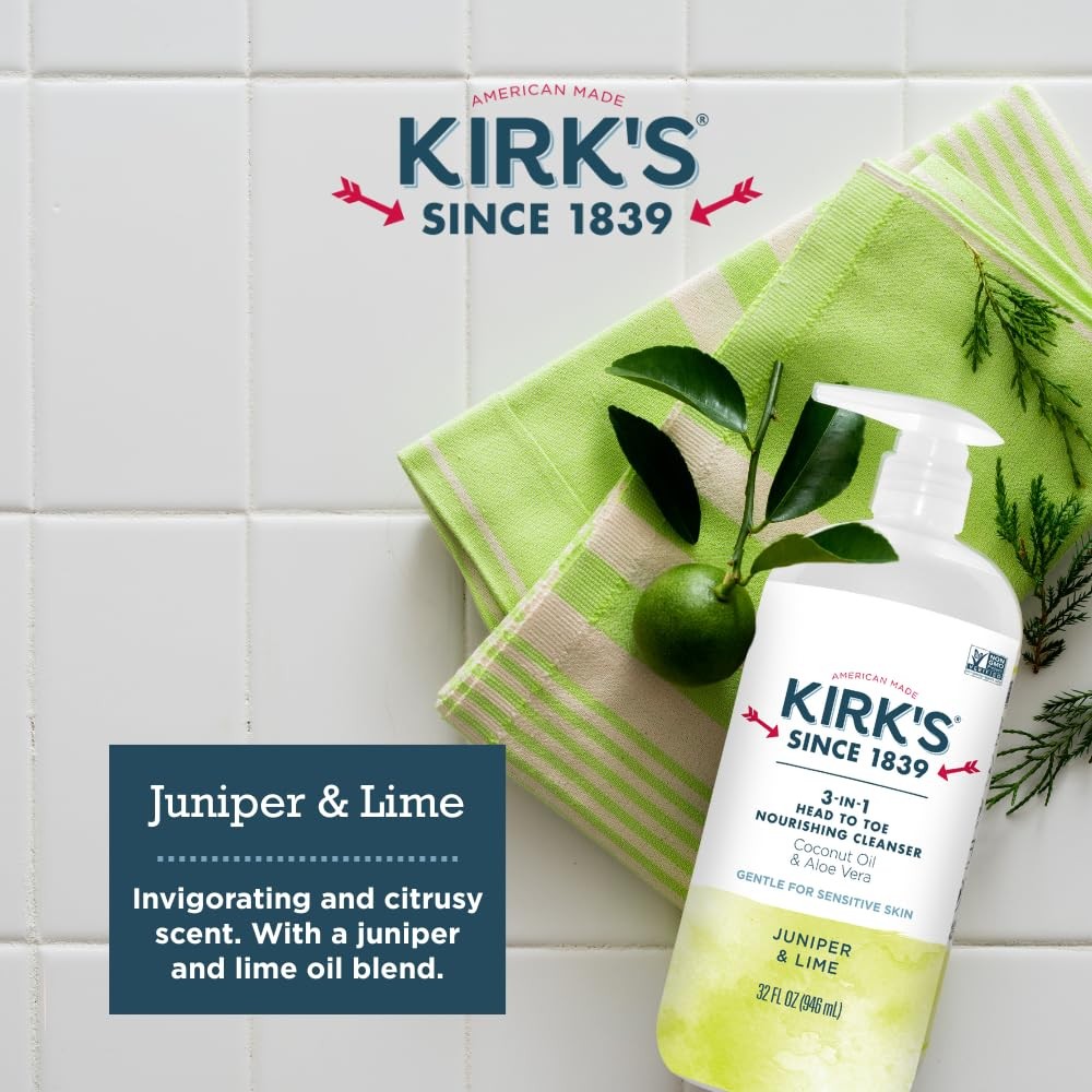 Juniper & Lime​ 3-in-1 Nourishing Cleanser and Travel Bar Soap, Shampoo Body …