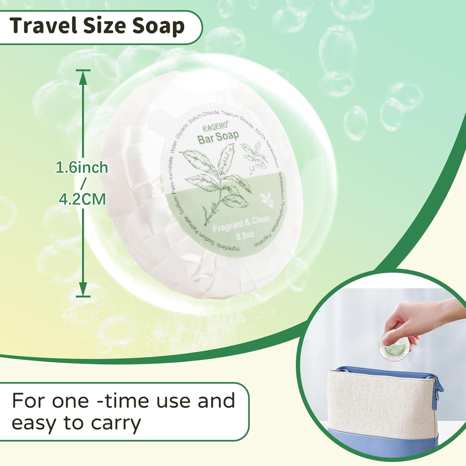 52 Mini Bar Soap Bulk – Travel Soap Individually Wrapped Body Bath Gentle Soap B
