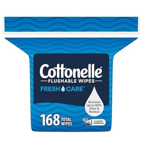 Cottonelle Fresh Care Flushable Wet Wipes, Adult Wet Wipes 168 Wipes Per Pack