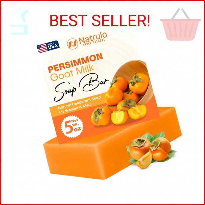 Persimmon Soap Bar for Body Odor Control – Purifying Deodorizing Body Wash with