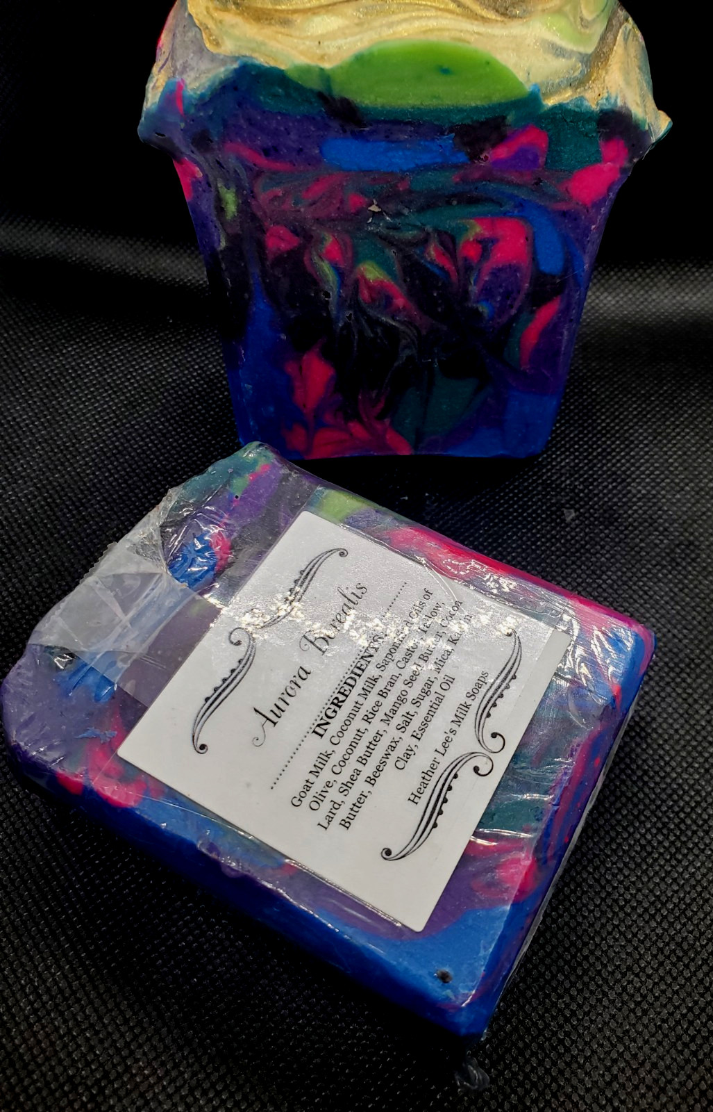 Artisan Cold Process Goat Milk Aurora Borealis Soap Approx. 7.5oz