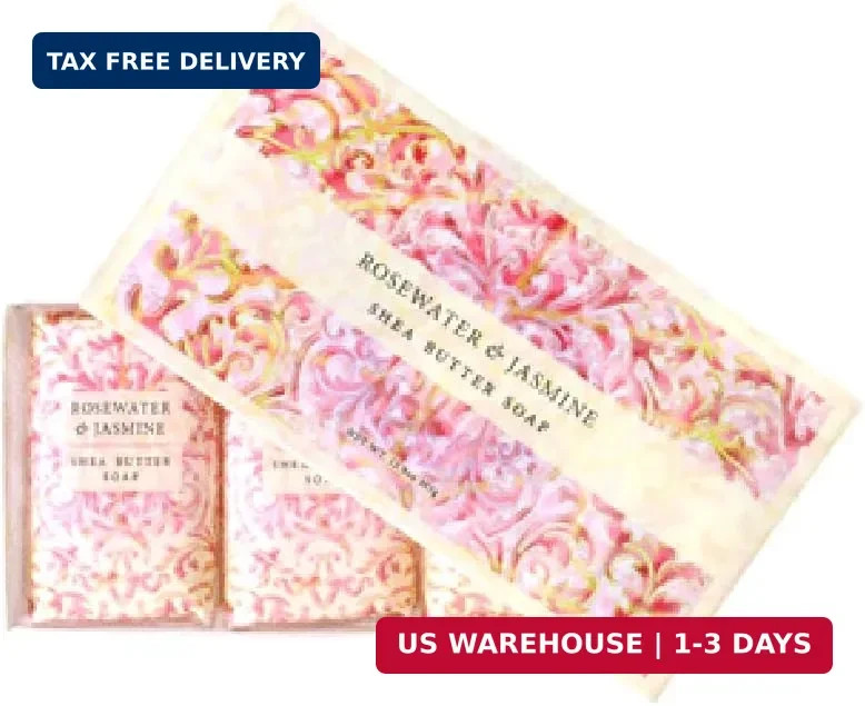 Greenwich Bay Trading Co. Shea Butter Soap, 12.9 Ounce, Rosewater & Jasmine, 3 P