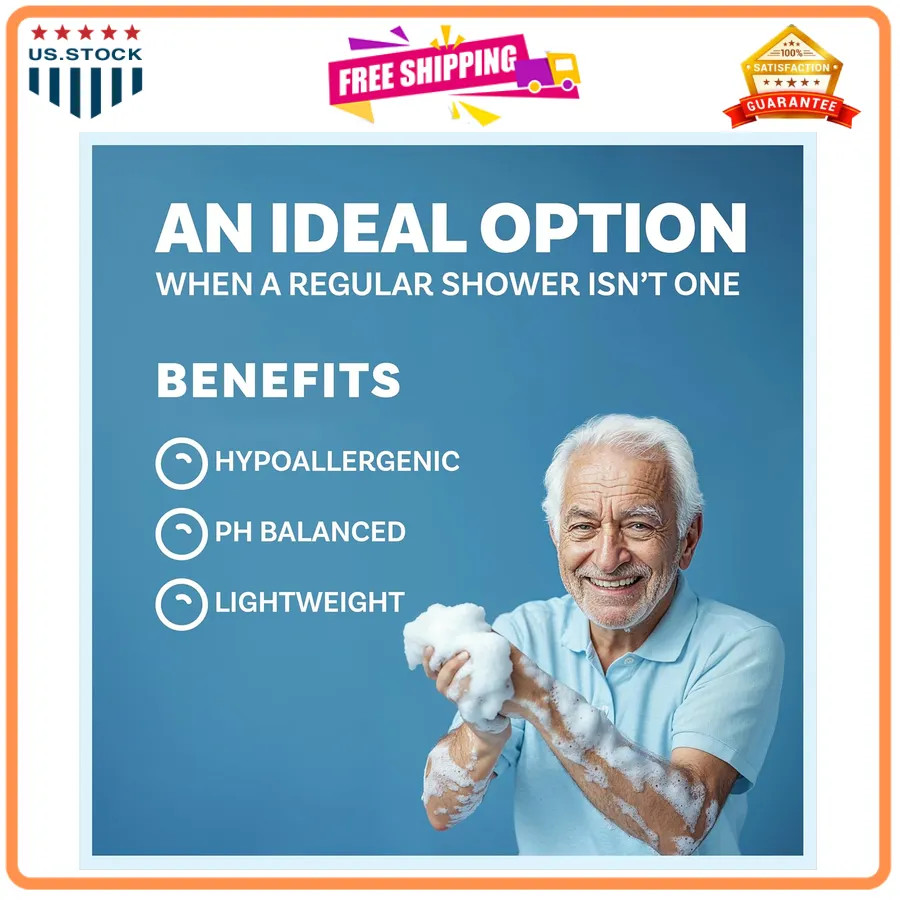 Scrubzz Disposable Rinse Free Bathing Wipes 25 Pack No Water Needed Shower Wipes