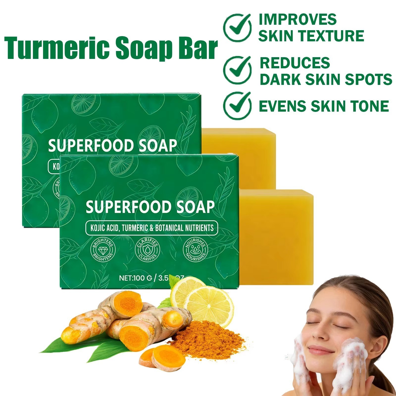 Stem And Soul Superfood Soap, Upgraded Stem & Soul Turmeric Lemon SoapBar**
