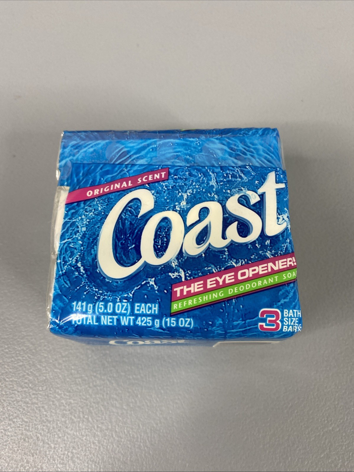 Vintage 1990s COAST Original Scent 3 Pk -5 Oz Refreshing Deodorant Bar Soap NOS