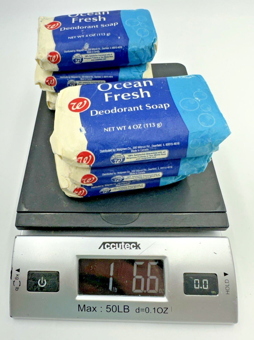 6 Walgreens Ocean Fresh Deodorant Bar Soap 4 oz NOS Made in Canada Vintage HTF