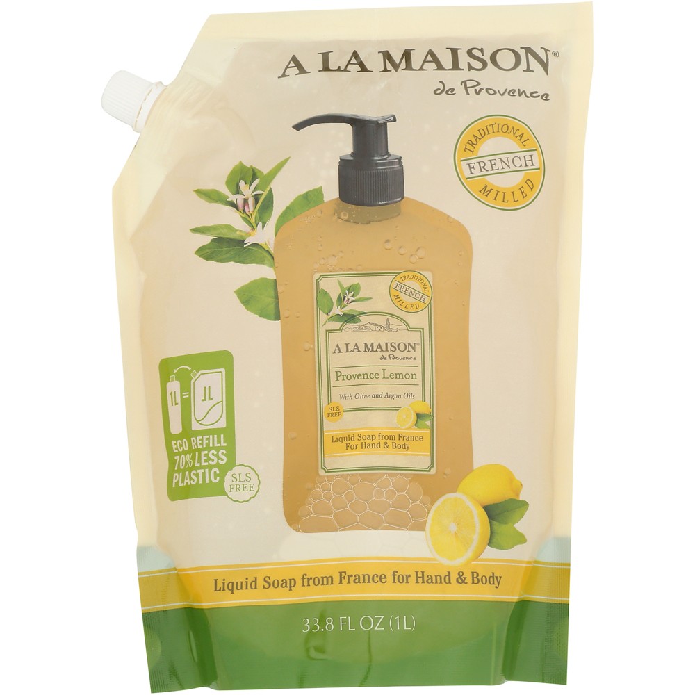 A La Maison Provence Lemon Liquid Soap Refill For Hand And Body 1L 33.8 1 Pack