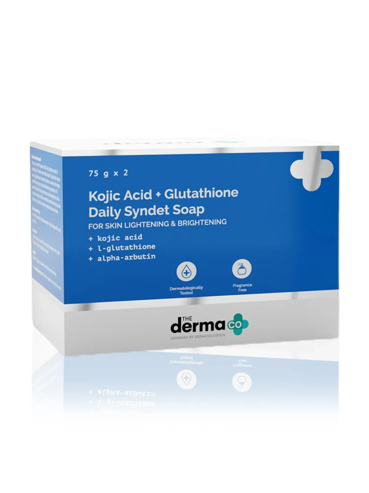 The Derma Co Kojic Acid + Glutathione Daily Syndet Soap 75g x2 Alpha Arbutin