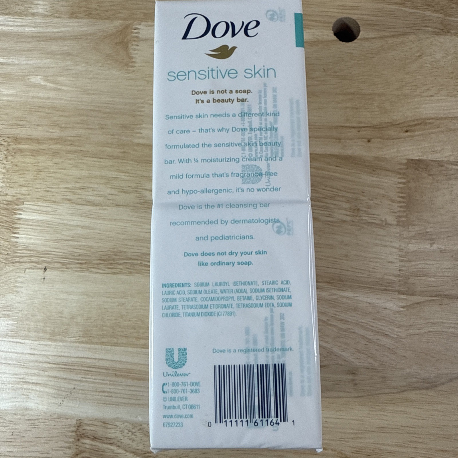 6 Dove Beauty Bar Soap Sensitive Moisturizing Creme, Unscented 3.75oz / 2 Extras