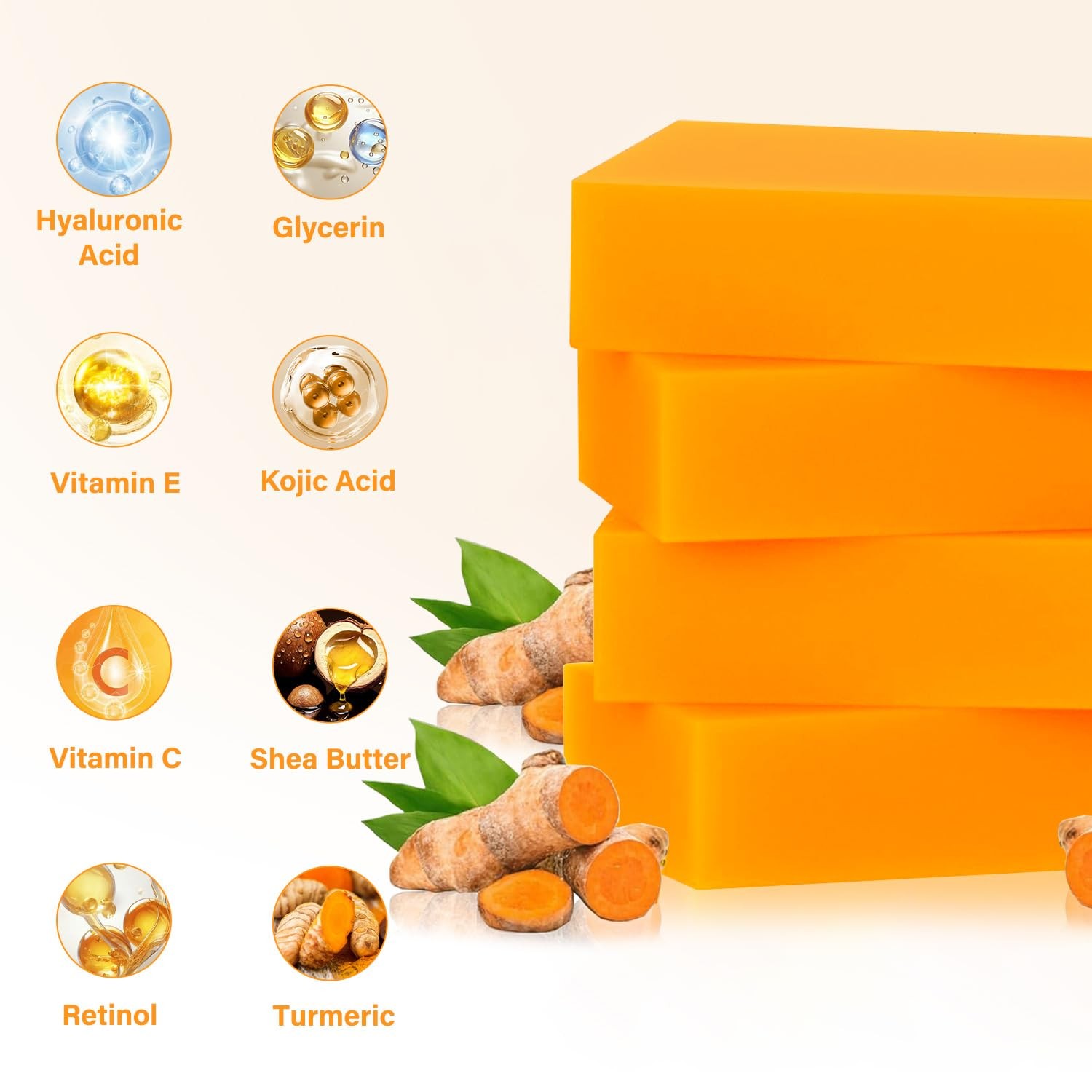 Kojic Acid Turmeric Soap 4Pack 100g Dark Spot Remover Skin Brightening