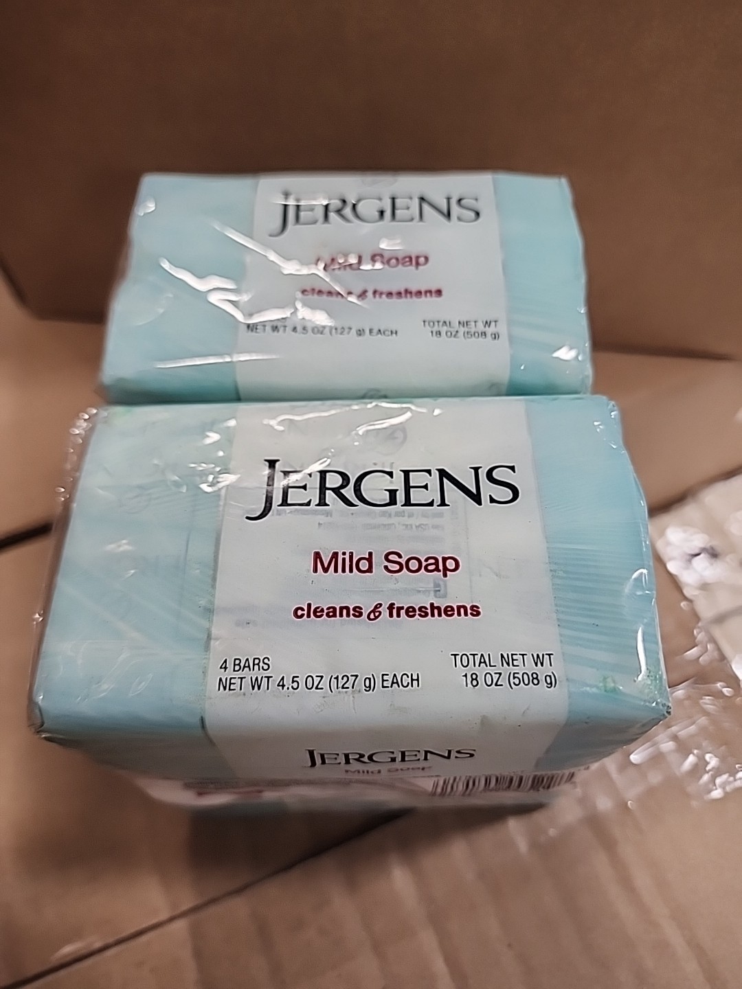 8x Lot Jergens Mild Soap 4.5 Oz Bars W/ Tallow & Tallowate (2x Pack of 4 Bars)