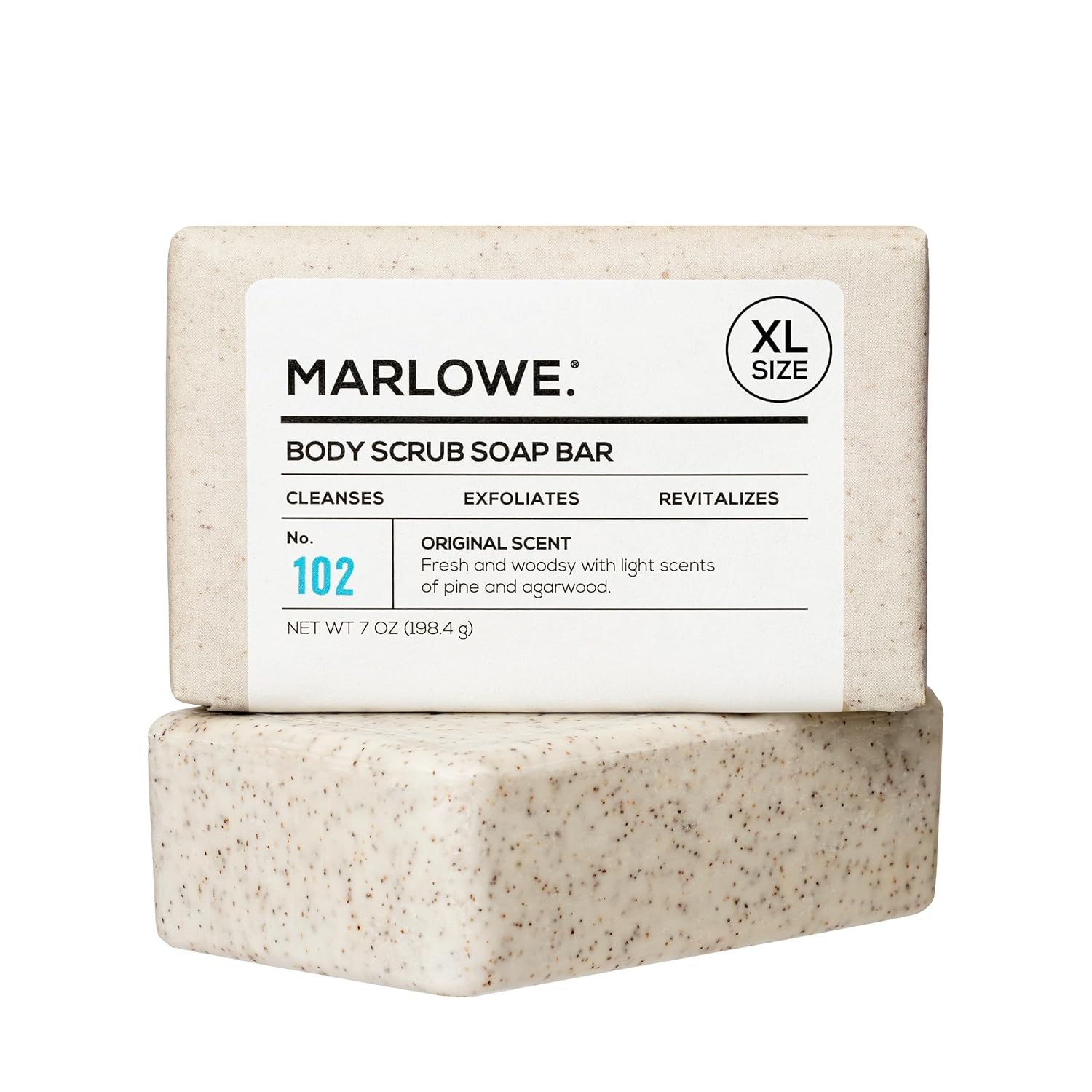 MARLOWE No. 102 Body Scrub Soap 7oz Exfoliating Bar
