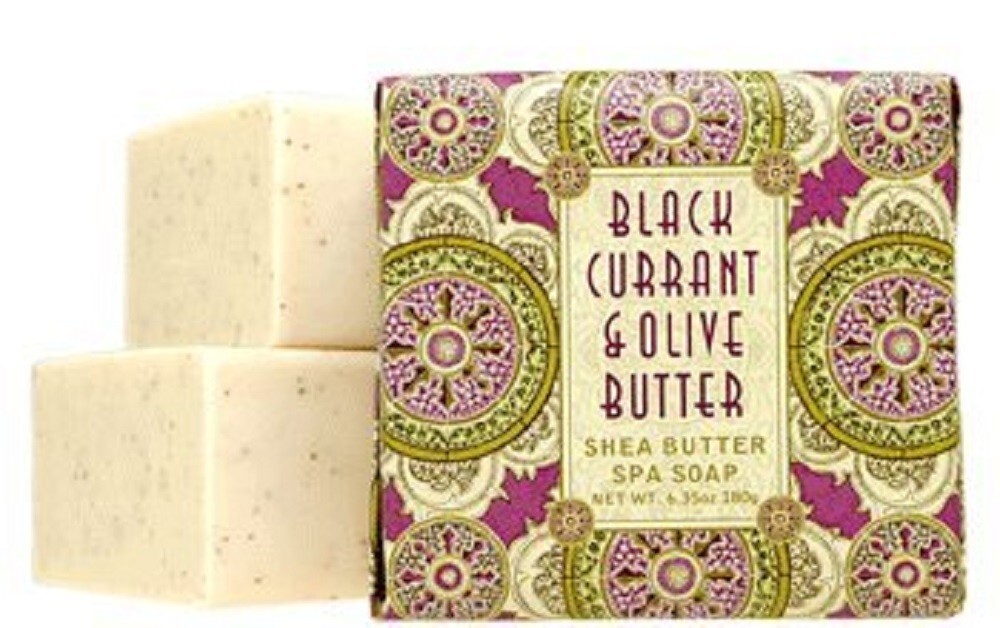 Greenwich Bay 1.9oz Soap, Black Currant & Olive Butter – Set of 4 (R5H026)