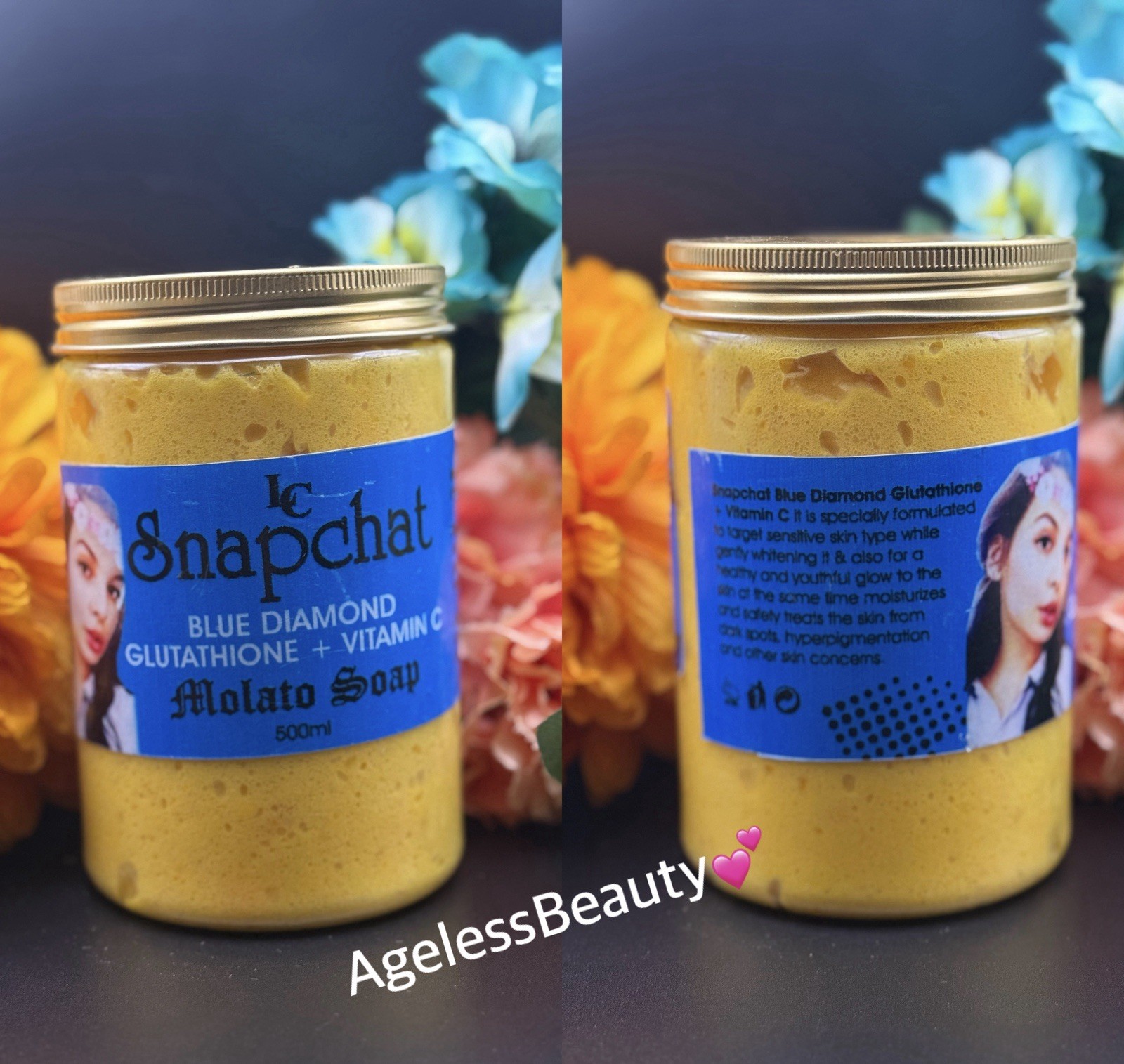 Snapchat Blue Diamond Glutathione + Vitamin C Molato Soap Super Effective 500ml