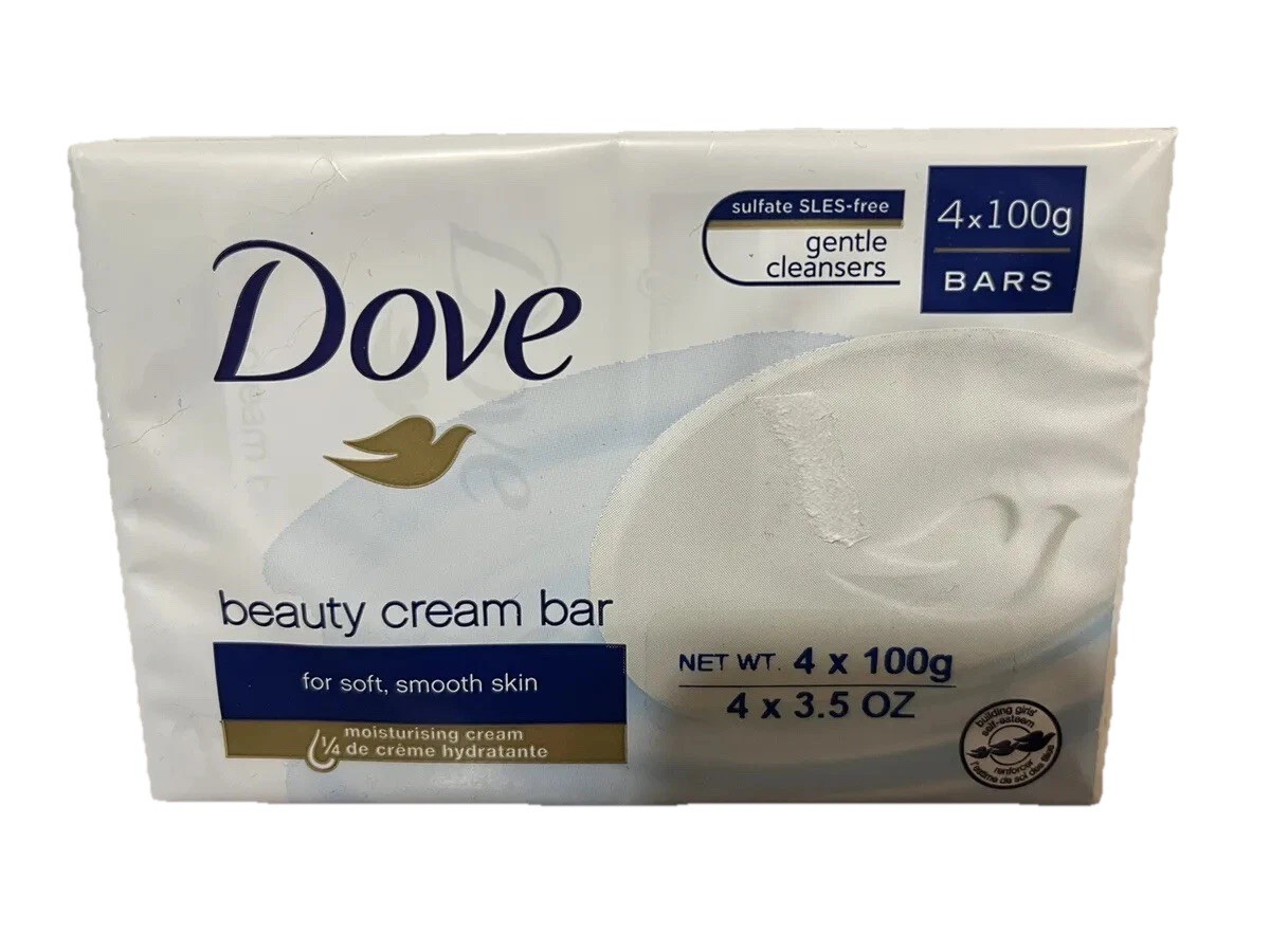 4 Pack DOVE Beauty Cream Bar Soap for Soft Smooth Skin