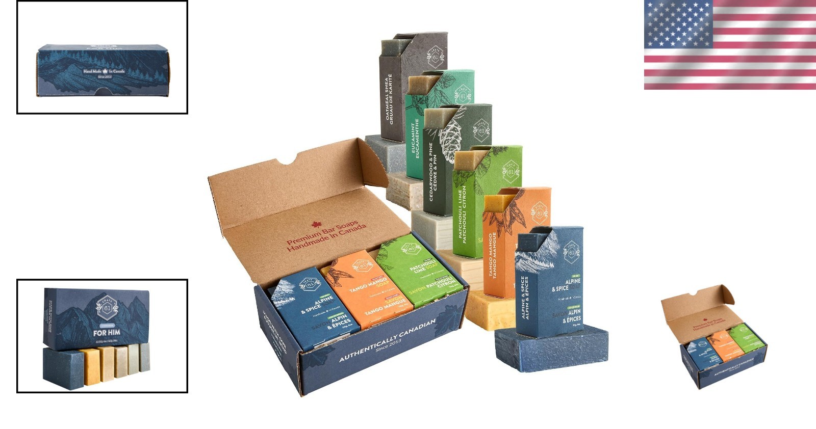 Moisturizing Handmade Bar Soaps with Scents – Ideal Gift for Him, 6 Bars