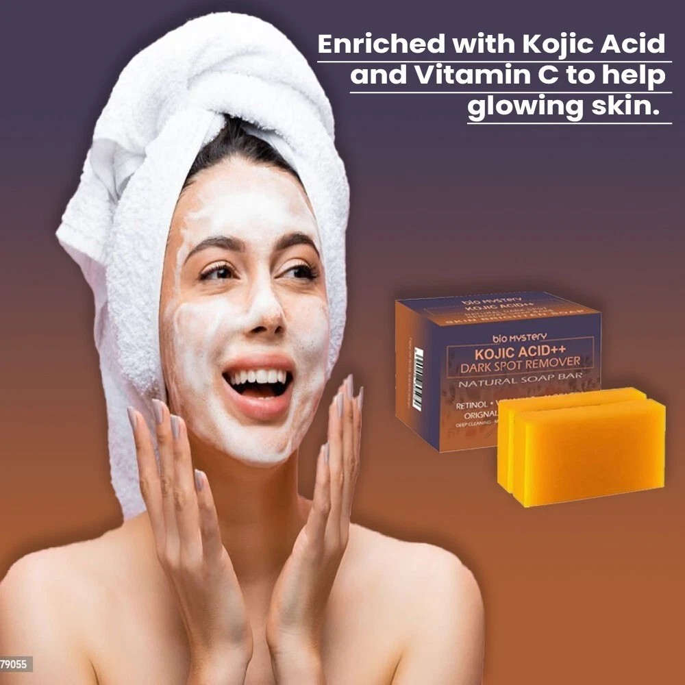 Kojic Acid Natural Soap Retinol, Aloe vera, Turmeric 2x 100g -Fast Ship & Free