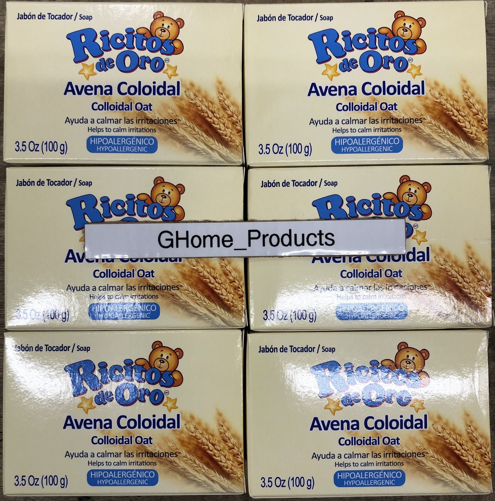 Ricitos De Oro Oat Meal Bar Soaps for Babies 6 pc