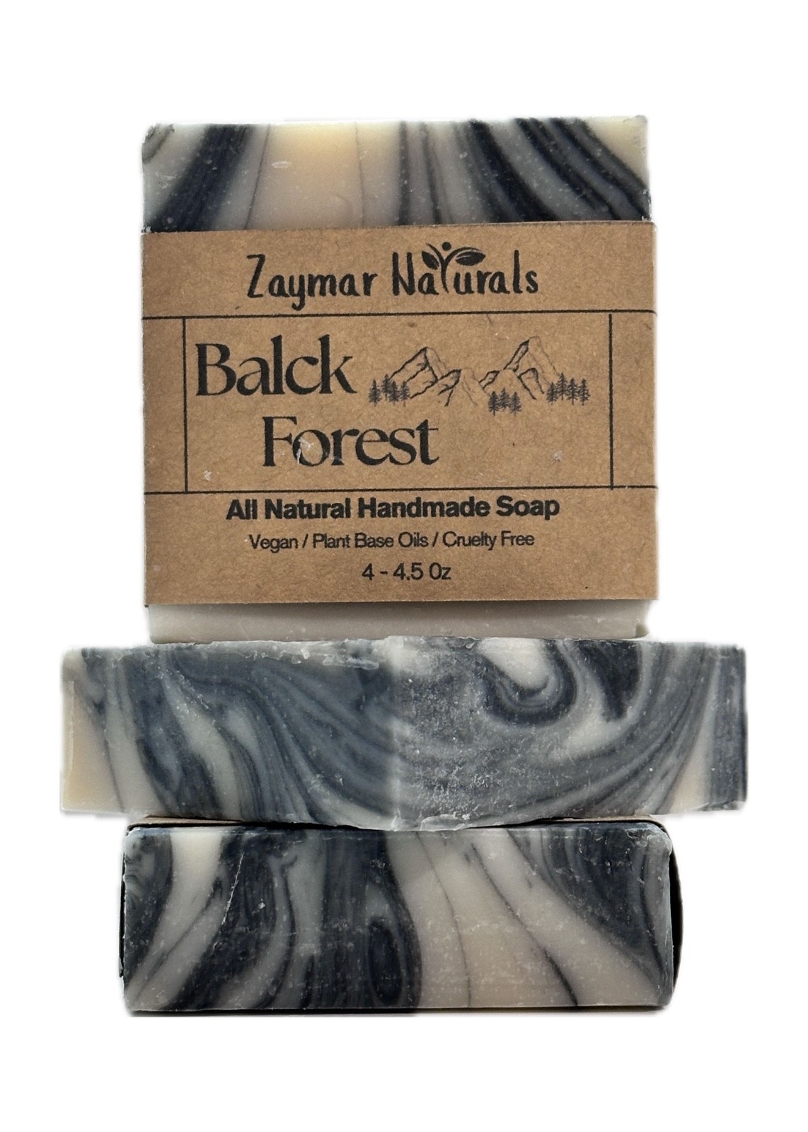 LOT of 3 (4oz) Black Forest Handmade Organic Natural Soap Bars. Free Shipping!