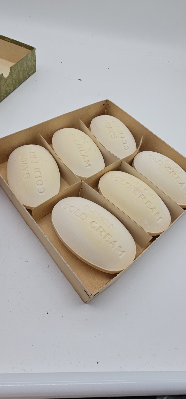 Vintage Galeries Lafayette Cold Cream Adoucissant Soap 6 Bar Set Boxed NOS