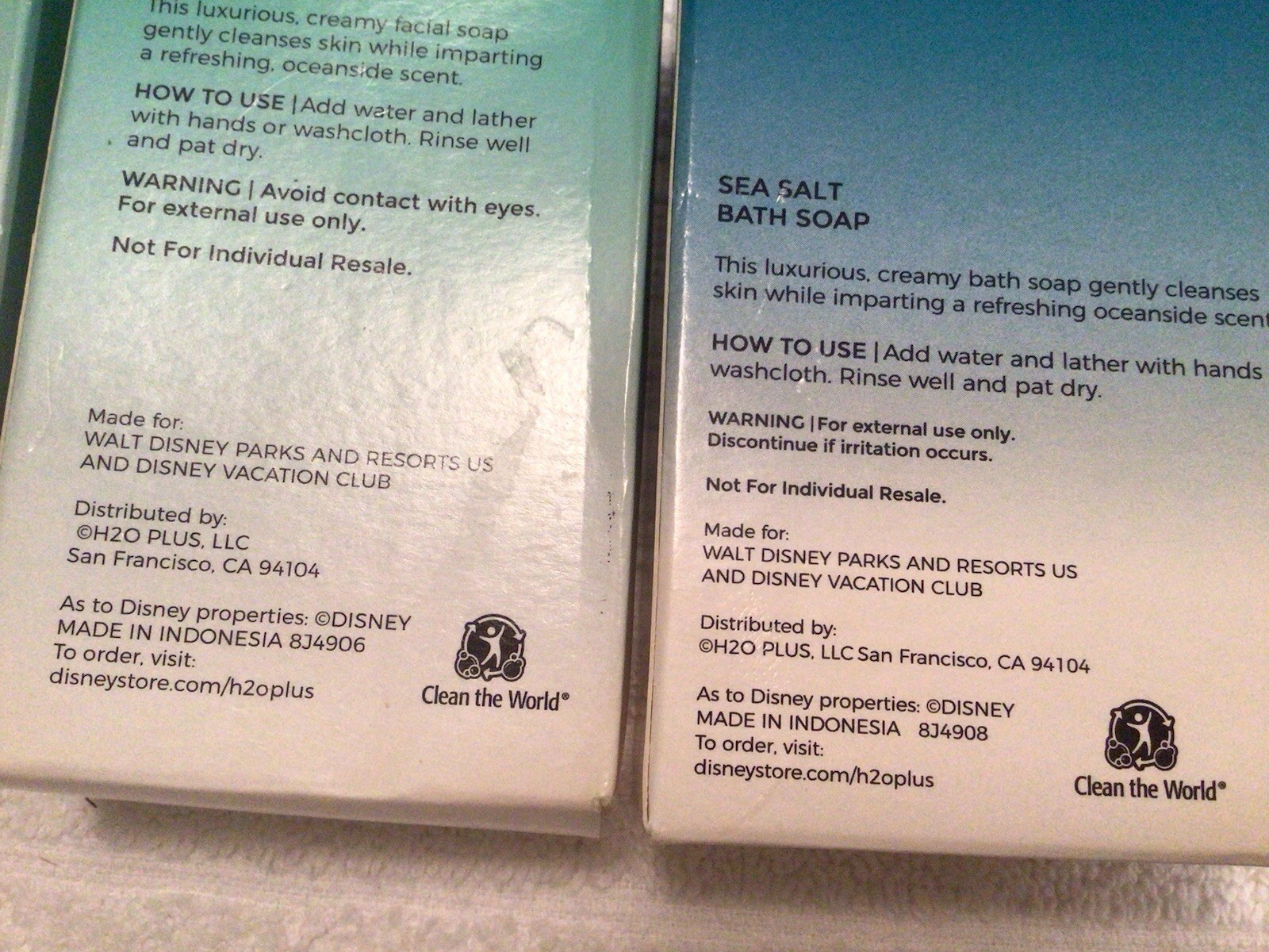 Lot Of 12 Disney Resorts H2O Sea Salt Soap Facial Soap Mouthwash Shower Caps
