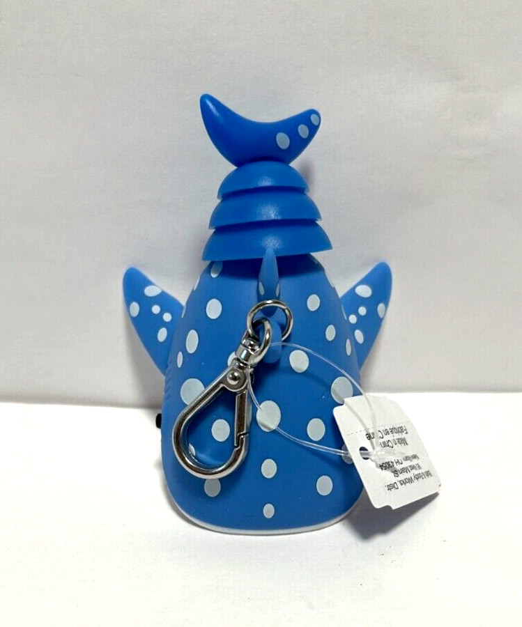 NEW Bath & and Body Works Blue SHARK Whale Pocket Hand Gel Holder Keychain NWT