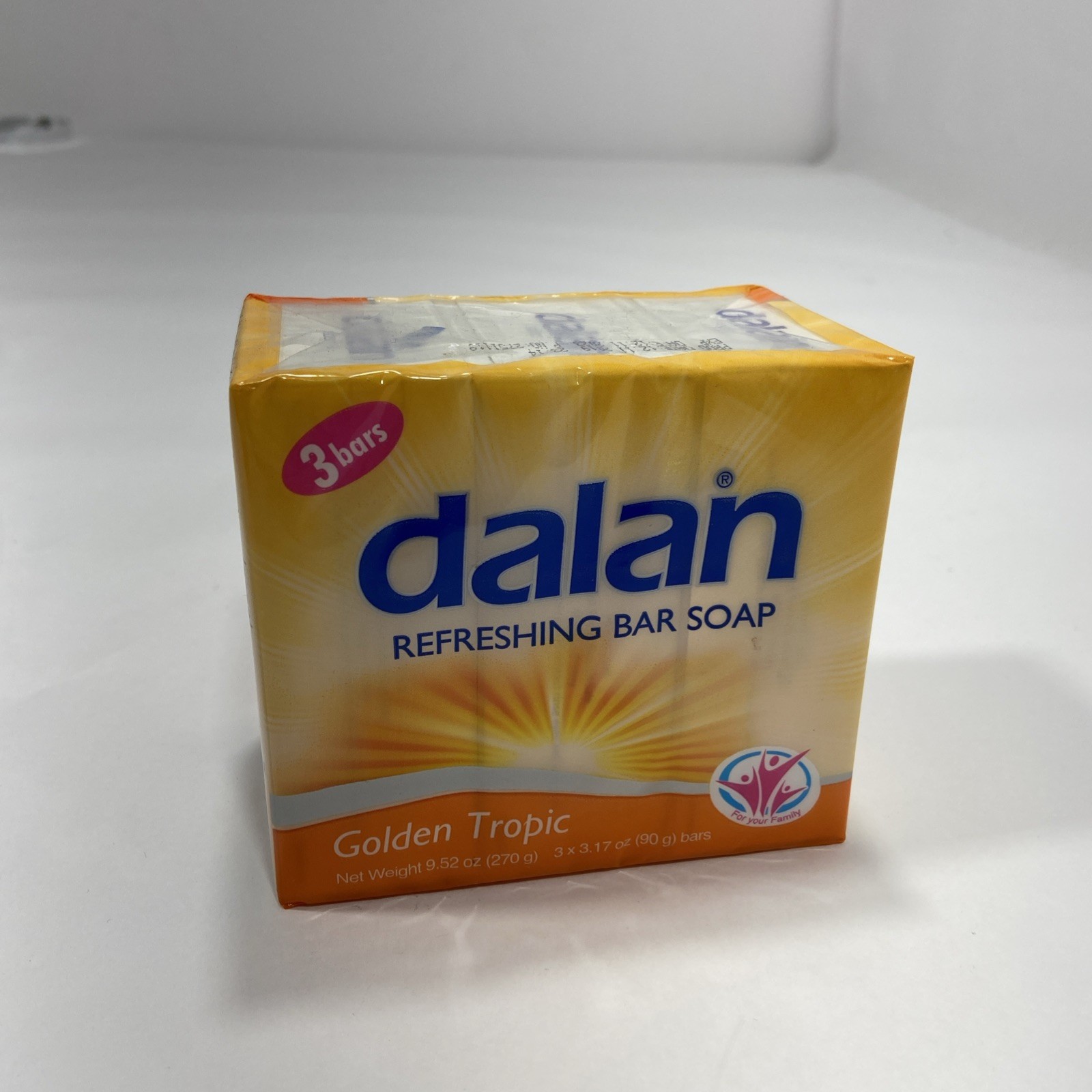 Dalan Antibacterial Refreshing Soap – Golden Tropic, 3 Bars x 3.17oz Each