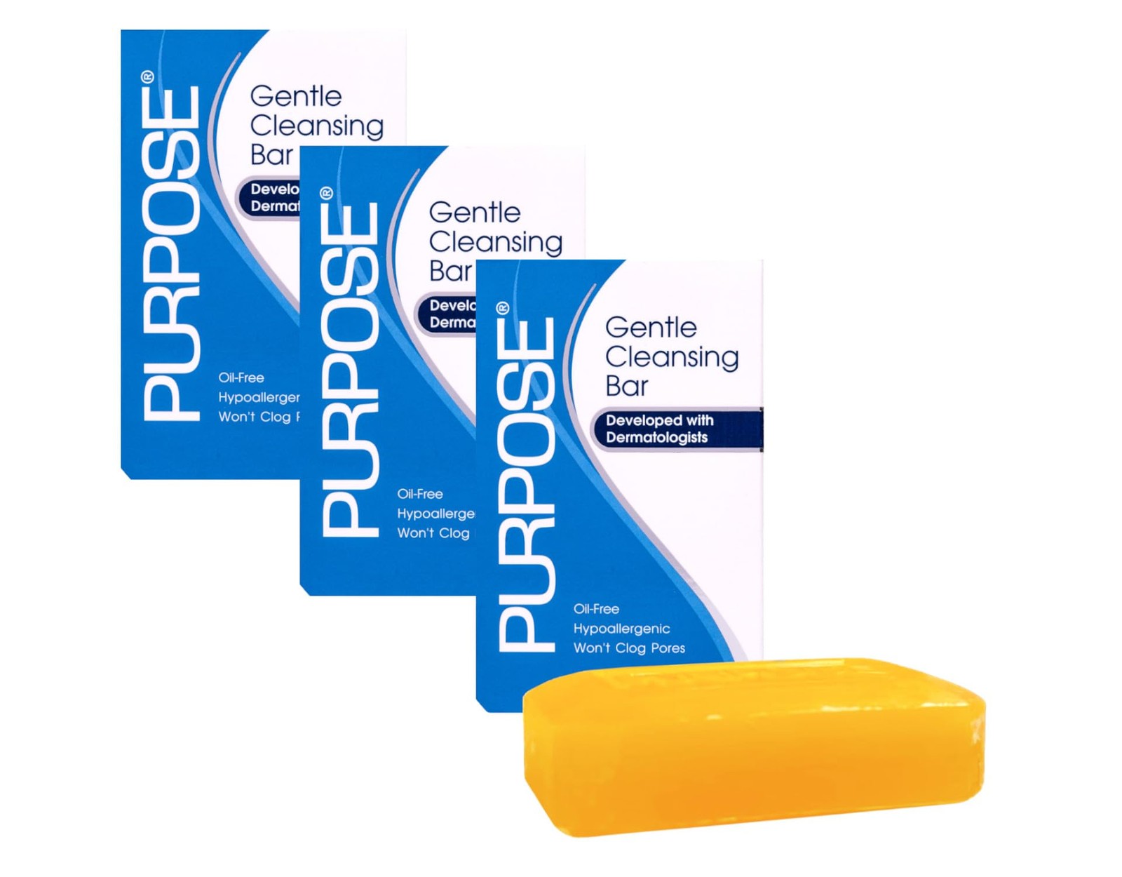 PURPOSE Gentle Cleansing Bar, Developed with 6 Ounce (Pack of 3)