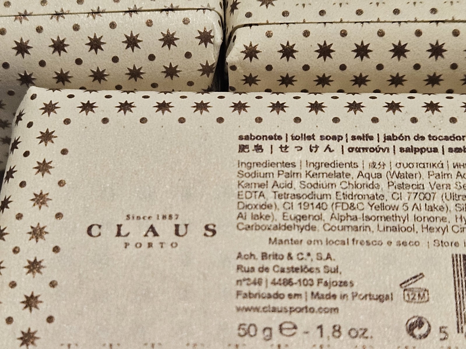 Claus Porto Vetyver Aqua Colonia Luxury Mini Soaps Set of 5 New Sealed Ea. 1.8oz