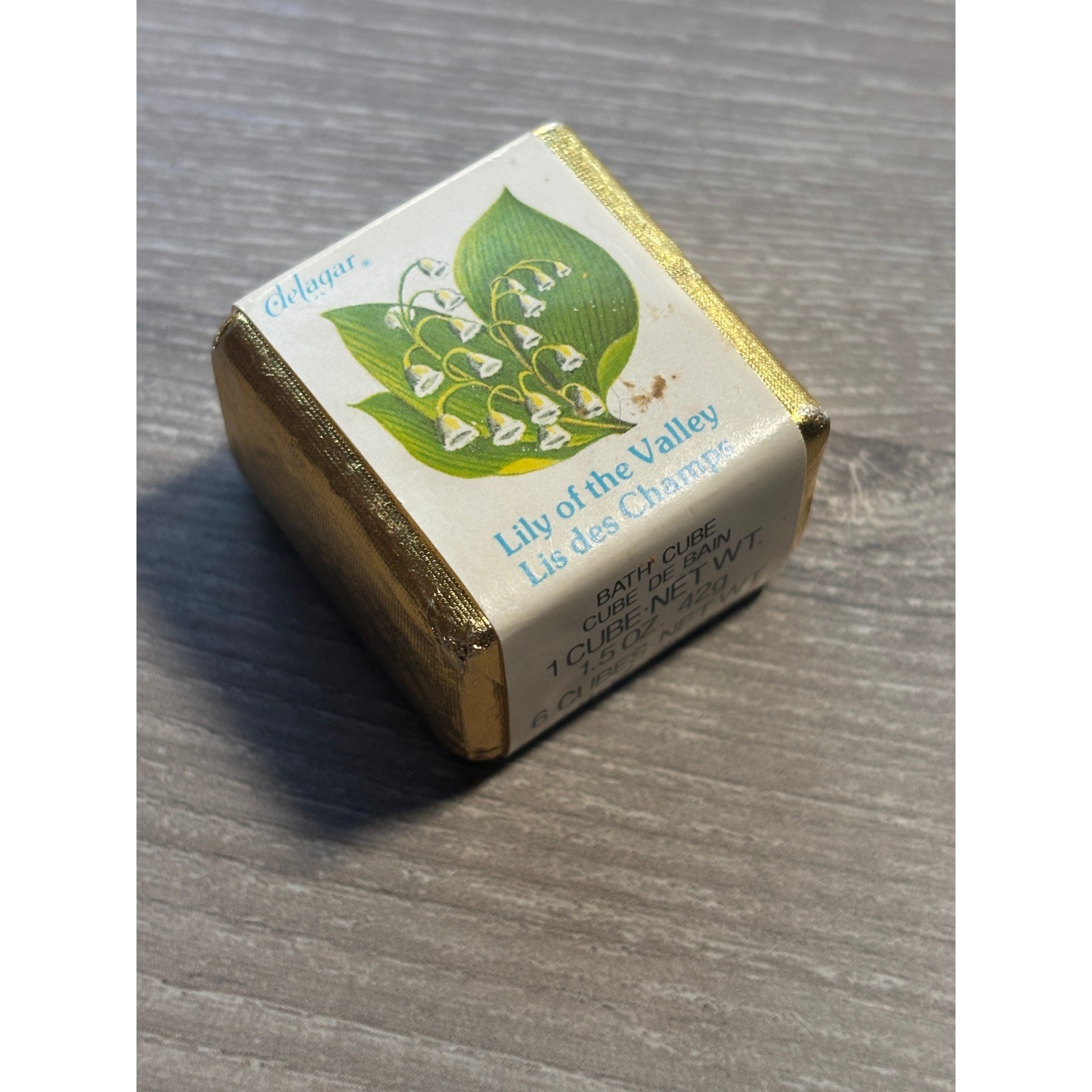 Sealed Delagar Lily of the Valley Bath Cube 1.5oz Made in England Lis des Champs